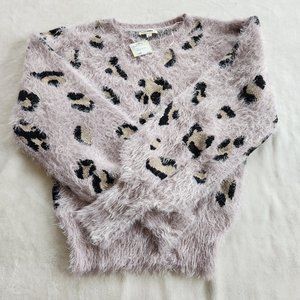LARGE *NWT Fuzzy Pink Leopard Sweater Super Soft & Comfy